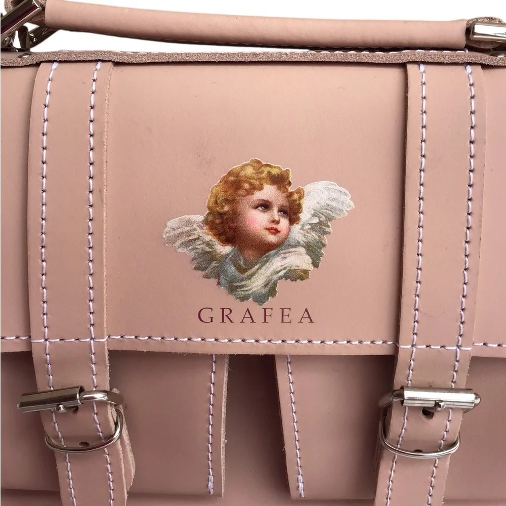 Grafea Micro Angel Leather Satchel Crossbody Bag NEW